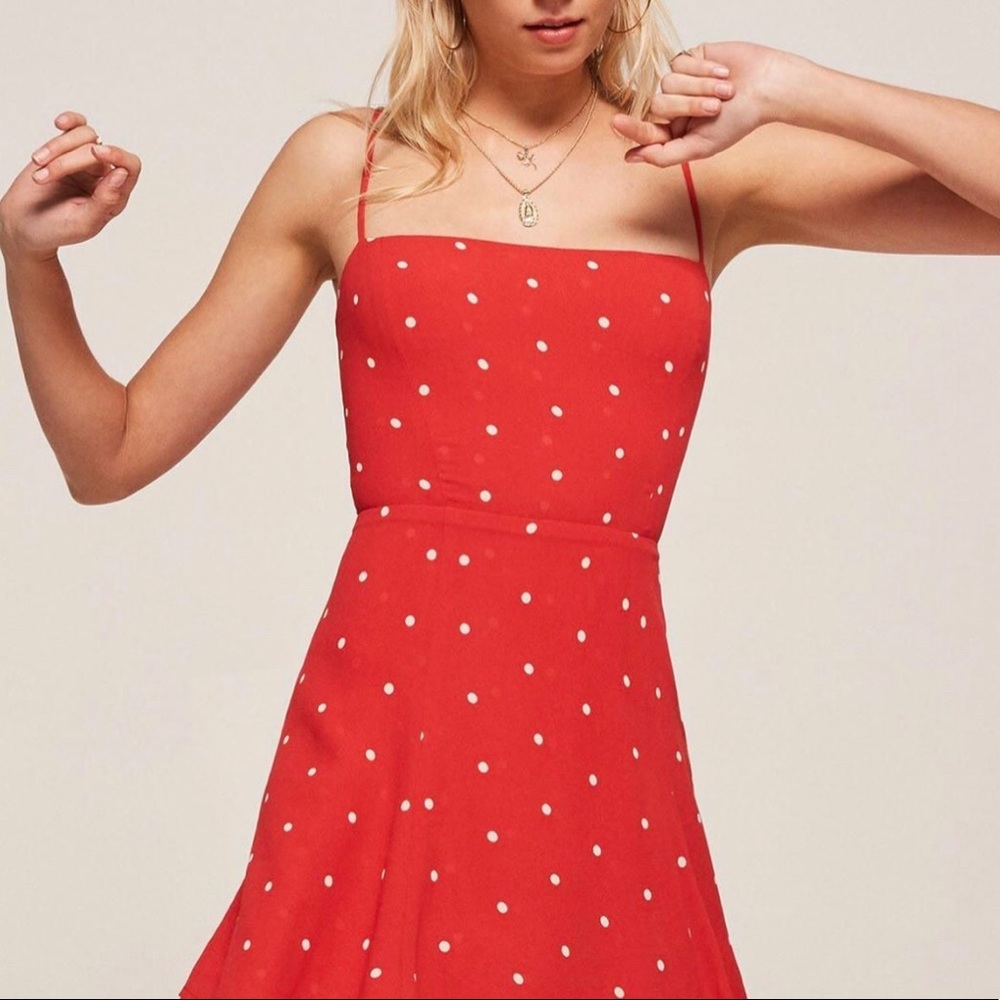 Reformation Polka Mini Dress - Size 8